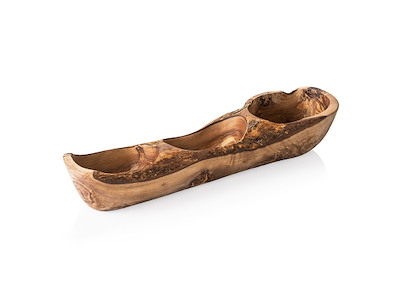 Bowl Natural Double Olive Wood 35x9x9cm
