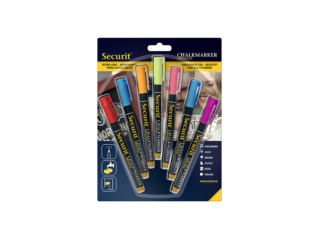 Marker 7 pcs assorted colors 1-2 mm for board