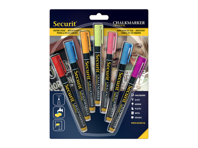 Marker 7 pcs assorted colors 1-2 mm for board