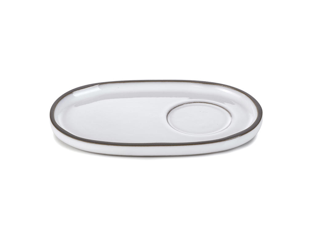 Saucer Oval 13.5x8 cm White Caractere