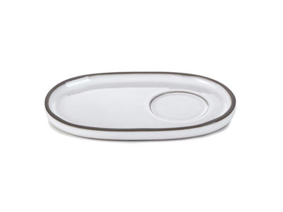 Saucer Oval 13.5x8 cm White Caractere