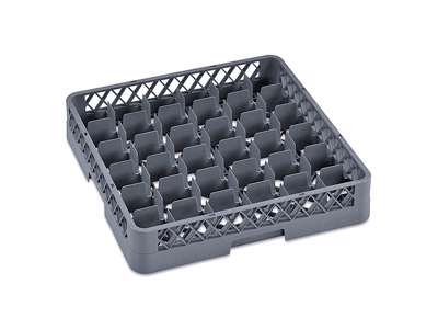 Dishwashing tray for glasses 36 compartments gray