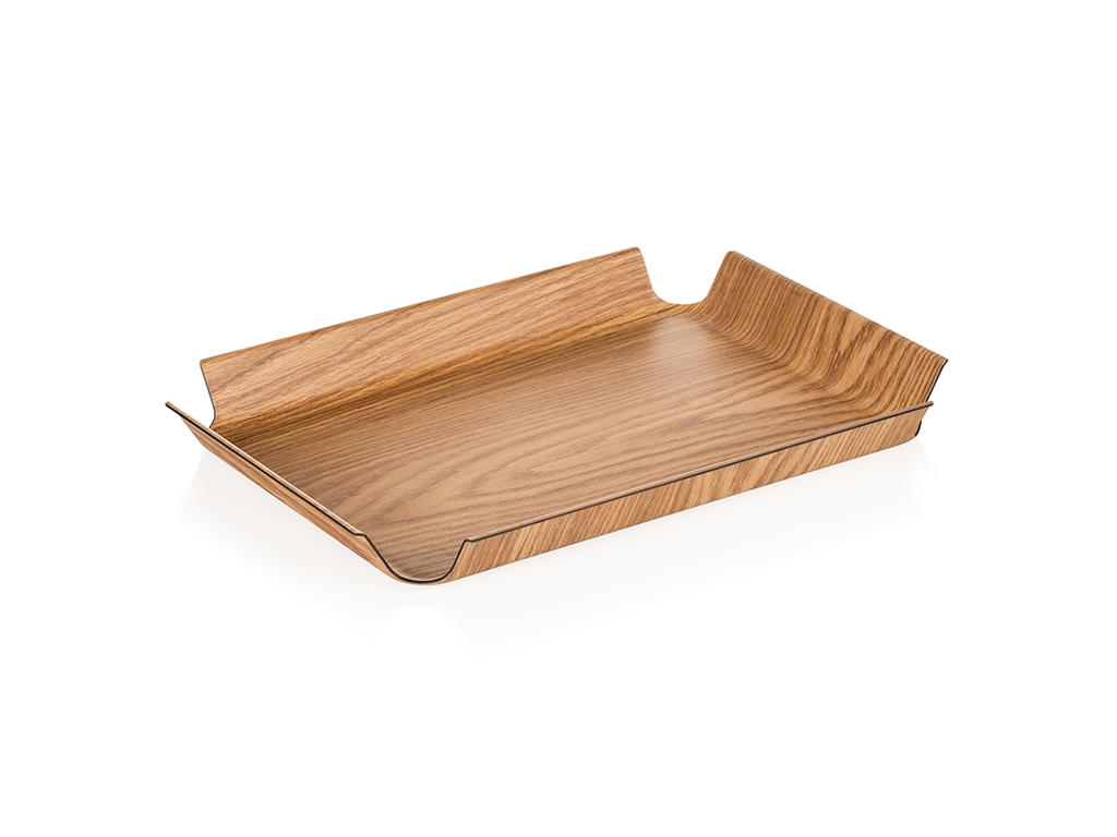 Tray Melamine Wood Non-slip 40.5x29.5x4 c