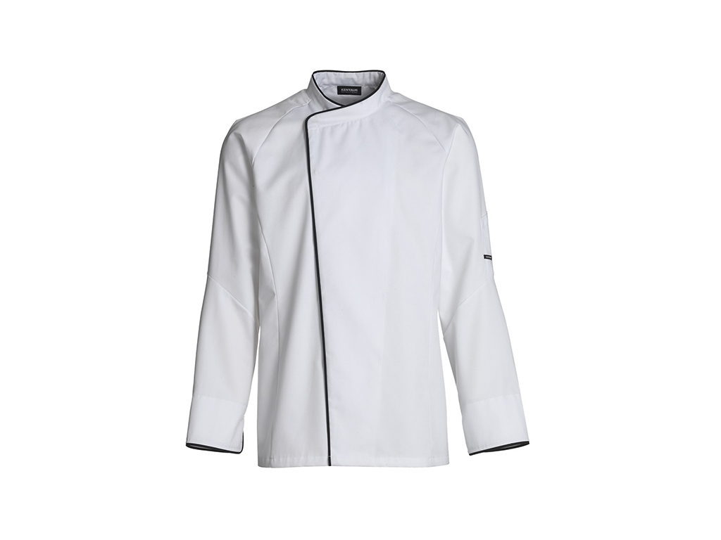 Centaur Chef Jacket Unisex White with Black Piping