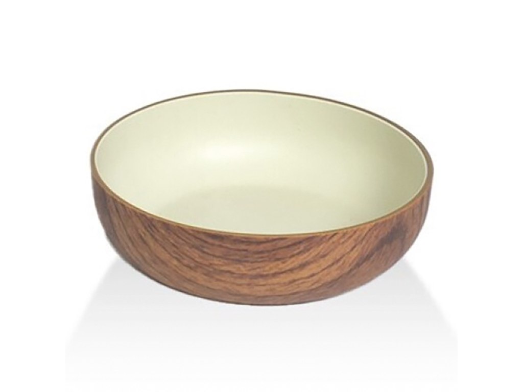 Bowl Snack Ø11 cm Wood look/White