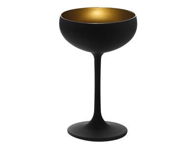 Champagne Bowl with Glass Black/Gold 23cl - 147x90mm