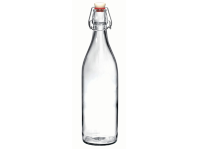 Water bottle 1 L with patent lid Bormioli