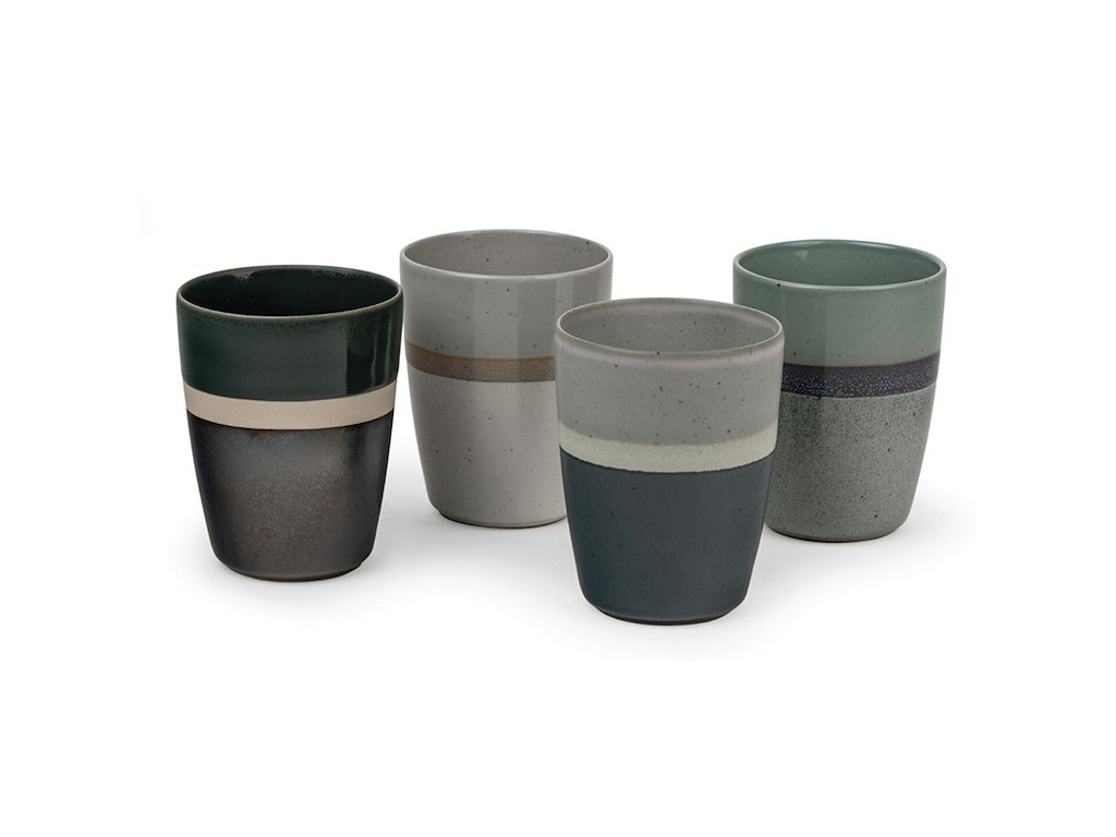 Tea cup 4pcs with Stripe Gray 200 ml SVEN