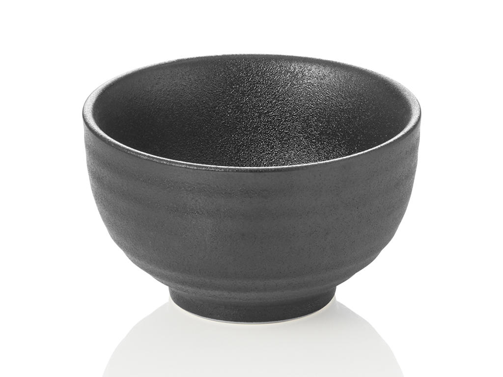 Bowl - Porcelain - Black - Ø12.5cm - 0.4ltr - 75x125x125mm - Dishwasher Safe