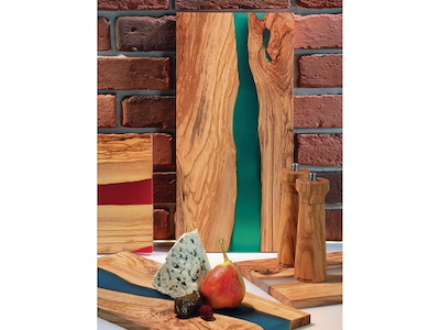 Serving board Olive wood Blue 45x22x1.5cm