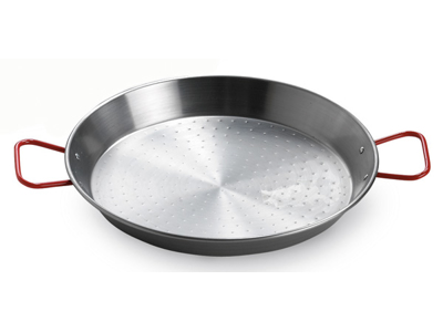 Paella pan 60 cm shiny/red handle