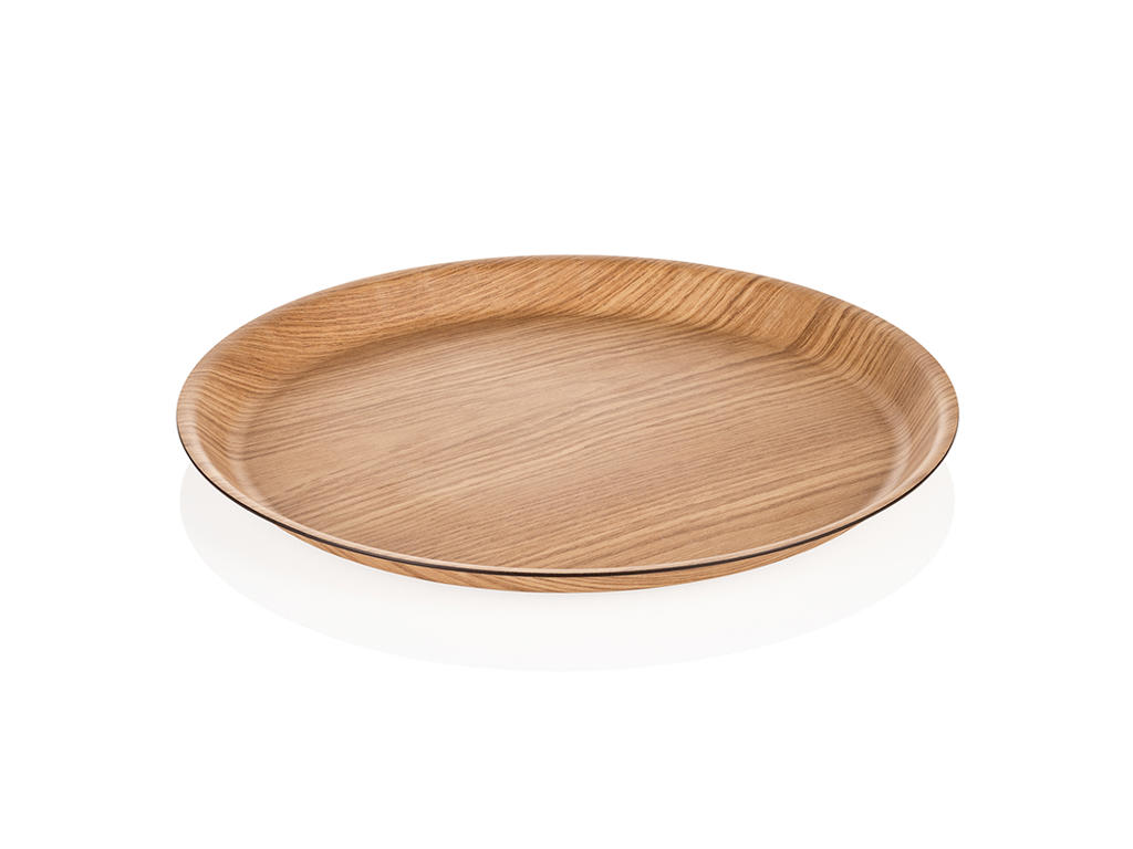 Tray Melamine Wood Non-slip Ø 37 cm