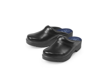 Wooden clogs without heel cap, black