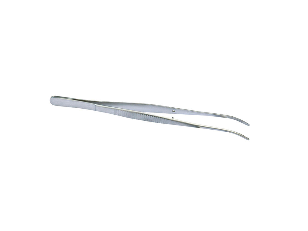 Tweezers 12.5 cm stainless Bent Top
