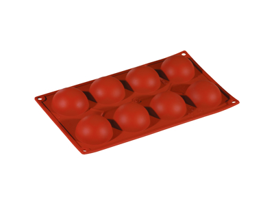 Baking mold Silicone 1/3 GN, 8 half spheres