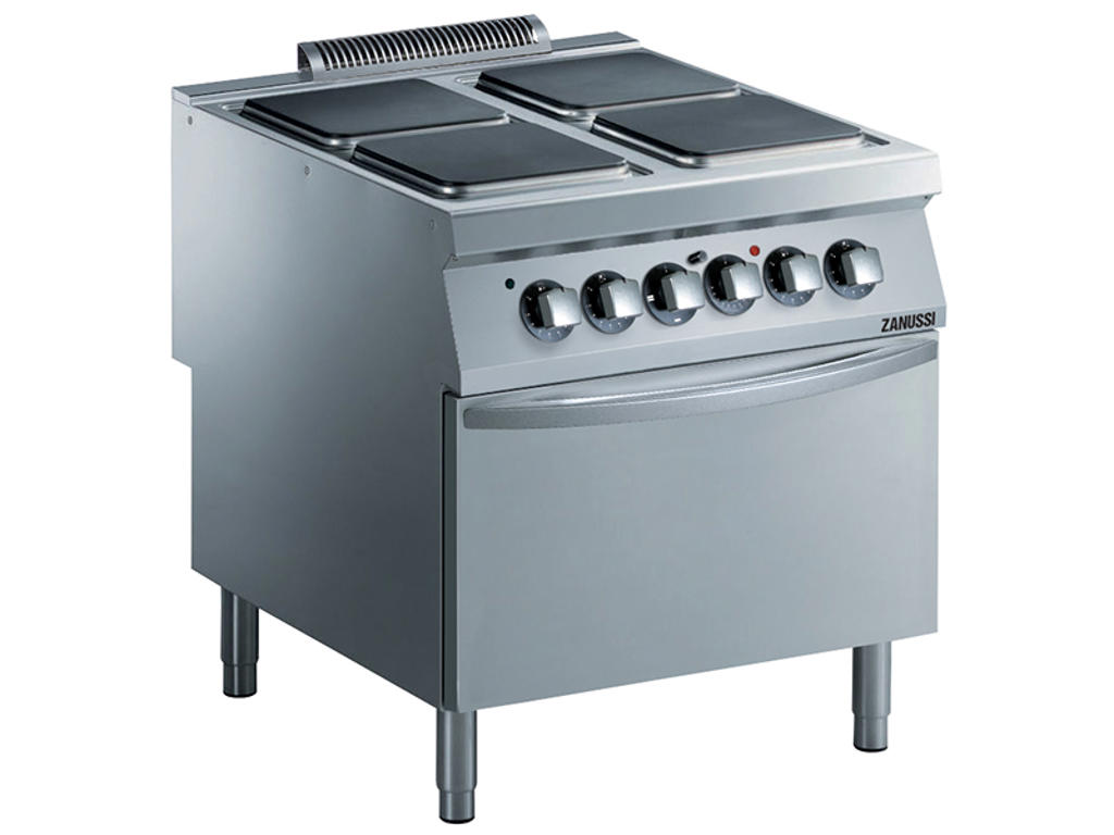 Komfur 4 firkantede plader elovn el 900 