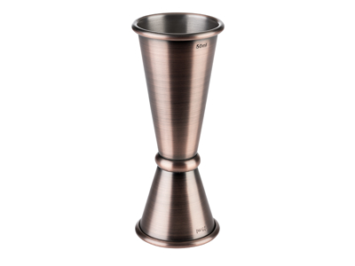 Measuring Cup Double 2.5/5 cl brushed copper