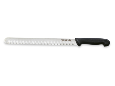 Ham knife, 31 cm, Granton, Black, with air cut