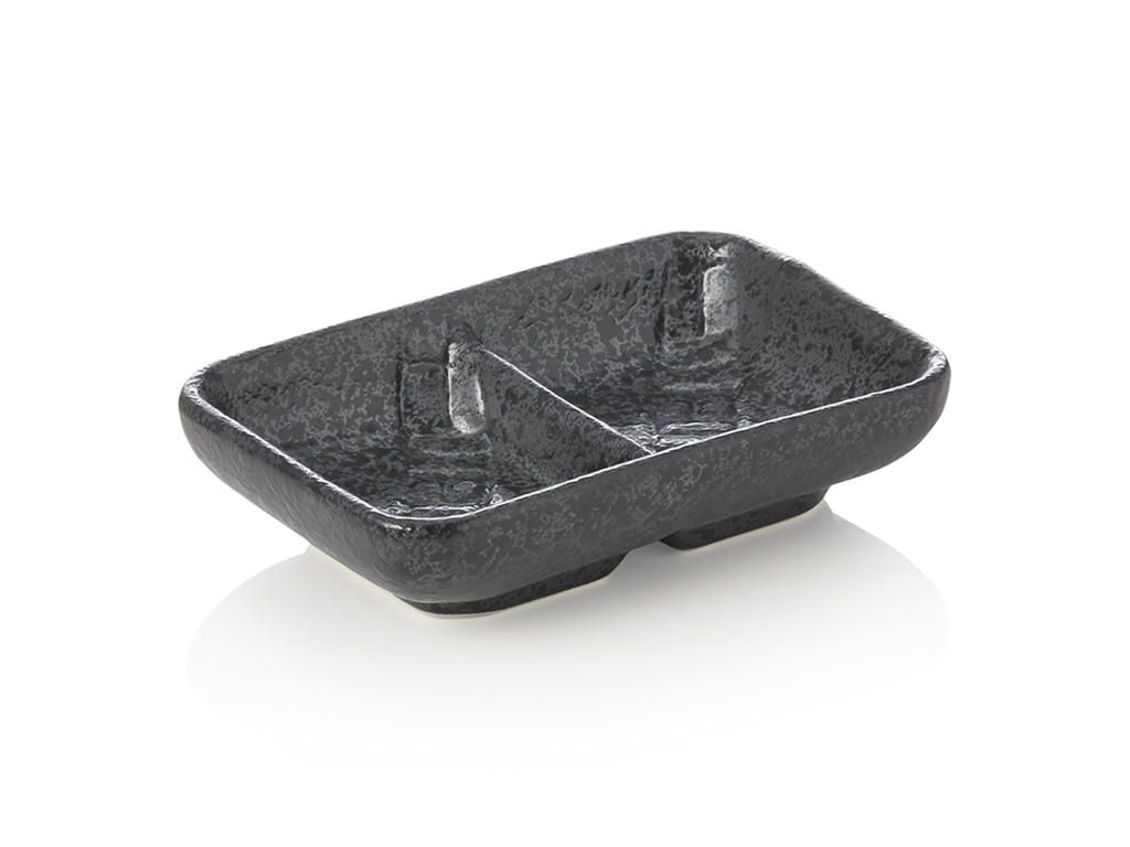 Dip Bowl in Porcelain Black Size 11x7.5x2.5cm