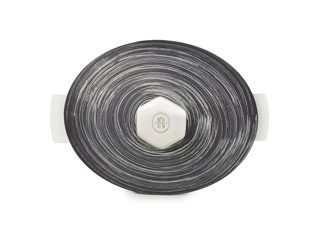 Lid for pot Oval 32.5x26.5 cm Unglazed Black/Silver Revolution 2