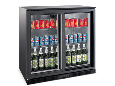 Back Bar 2 sliding doors black