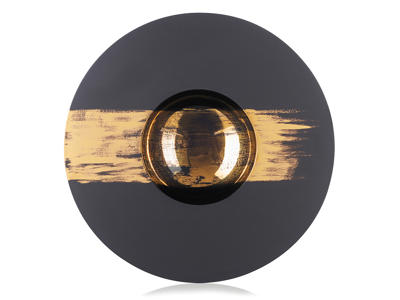 Plate Deep Ø30cm Sphere Black/Gold