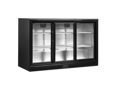 Backbar 3 sliding doors Black 278 ltr.