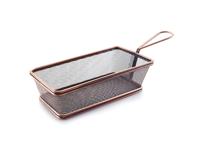 Frying basket Mini rectangle 21x11 cm Copper - 1 handle