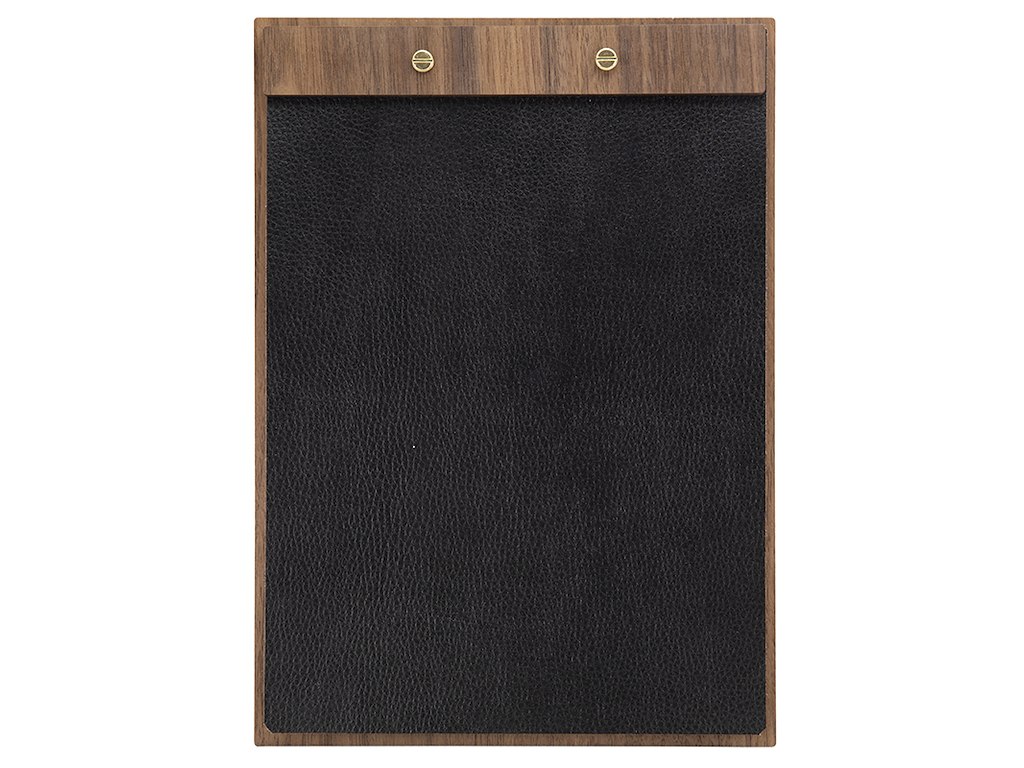 Menu Card Sign Leather Walnut A4