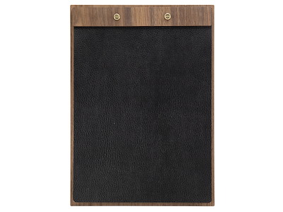 Menu Card Sign Leather Walnut A4