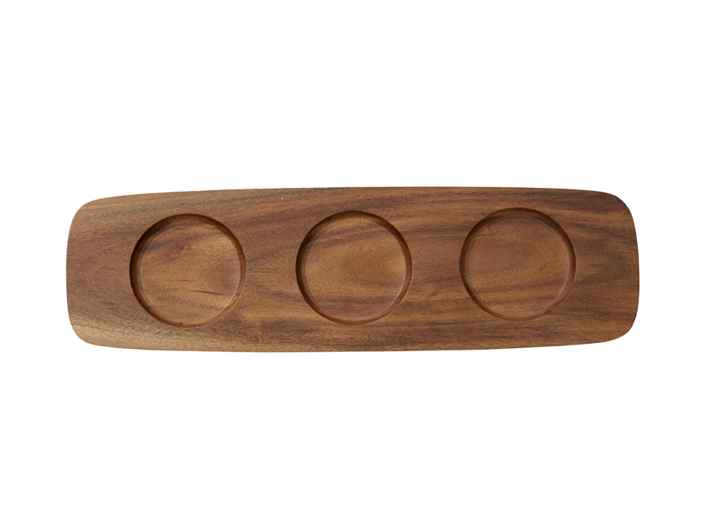 Artesano Wooden Tray for 3 Small Bowls