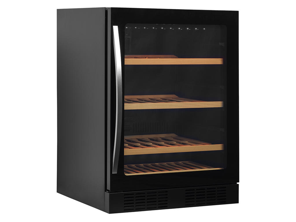 Wine cooler 48 bottles 1 zone 4 shelves Black