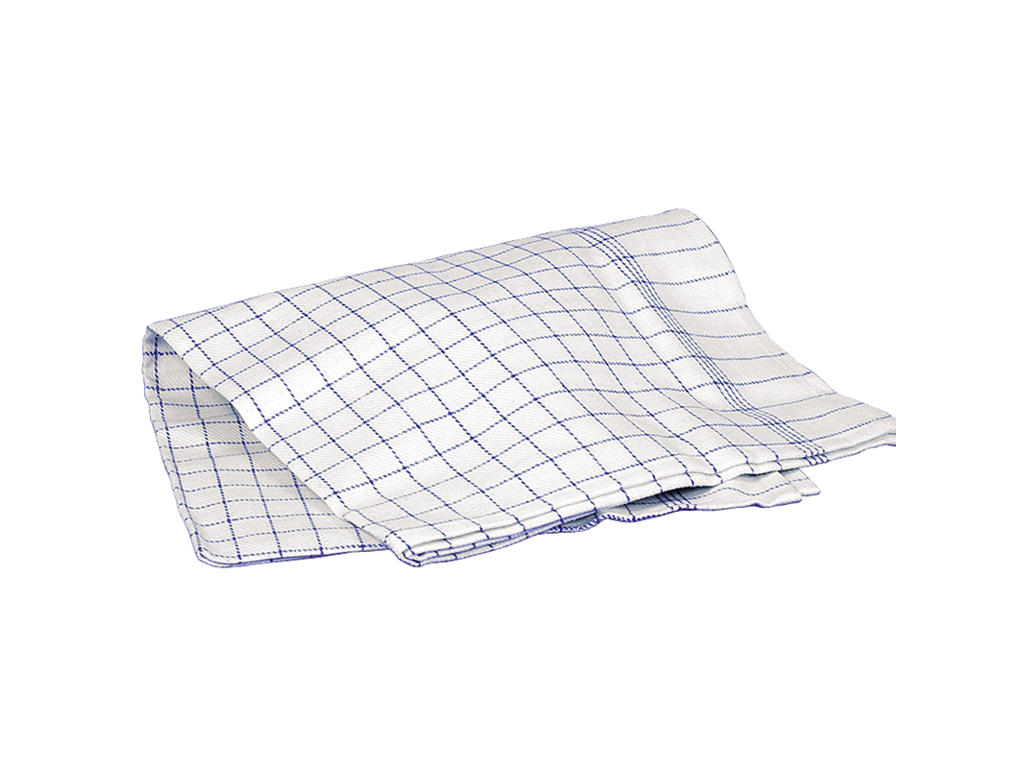 Dish towel checked blue 50x100 10 pcs pack
