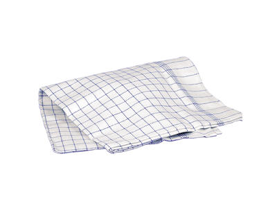 Dish towel checked blue 50x100 10 pcs pack