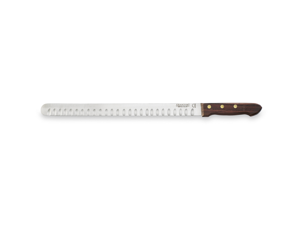 Ham knife, 36 cm, Granton, Wooden handle, with air cut