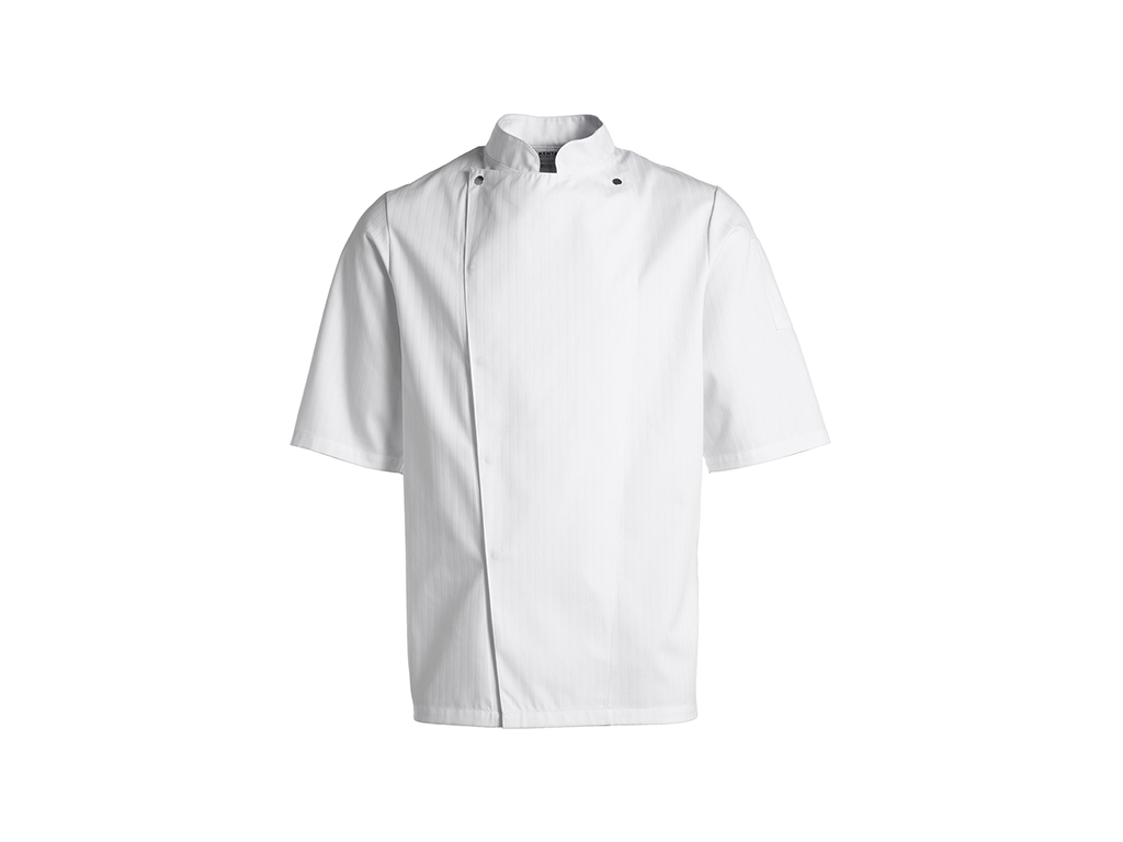 Kentaur Chef Jacket Men White with Satin Stripes
