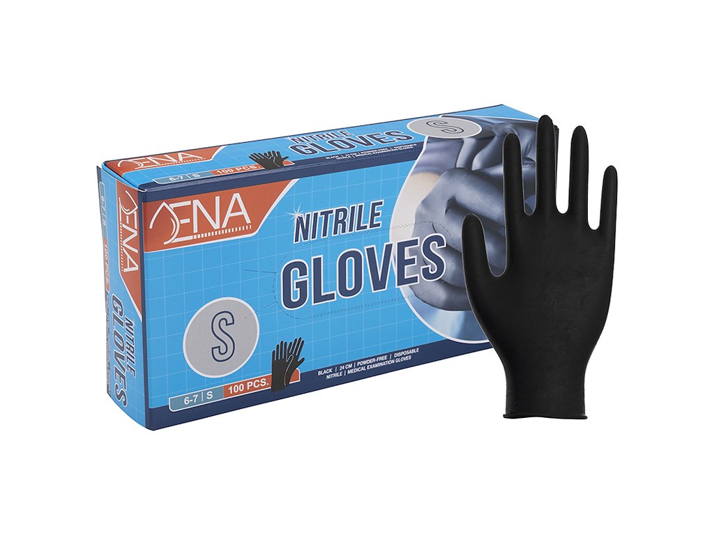 Disposable Gloves - Nitrile - Black - Size S - 100 pcs.