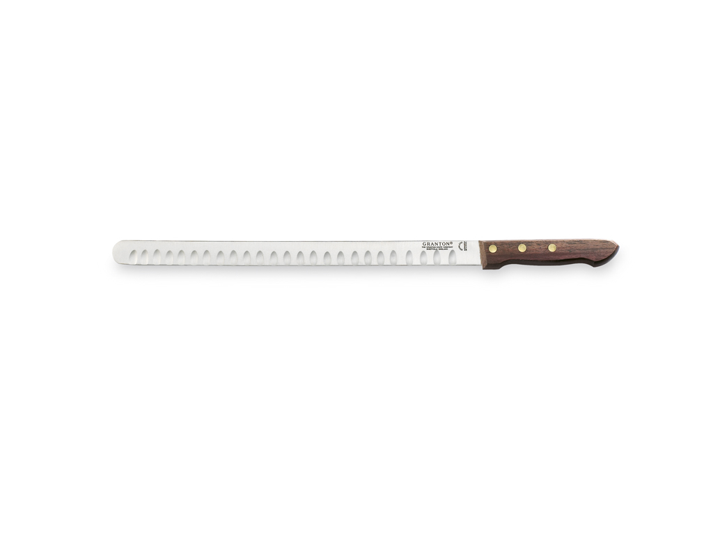 Salmon knife, 36 cm, Granton, Wooden handle, with air blade