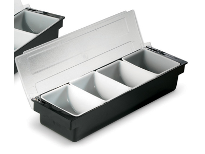 Container with 4 compartments and lid black