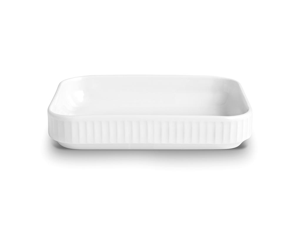 Tray Rectangular Pleated 18x12 cm White