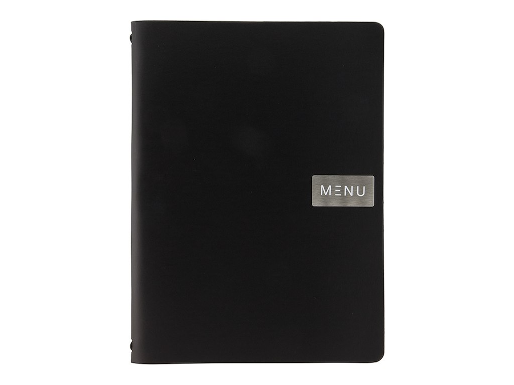 Menu Card Black Royal Leather incl. 4xA4 pocket