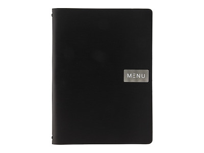 Menu Card Black Royal Leather incl. 4xA4 pocket