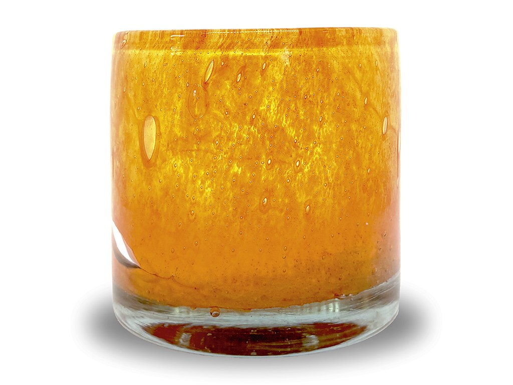 Candle holder Ø9x10 AYLA Orange Mouth-blown