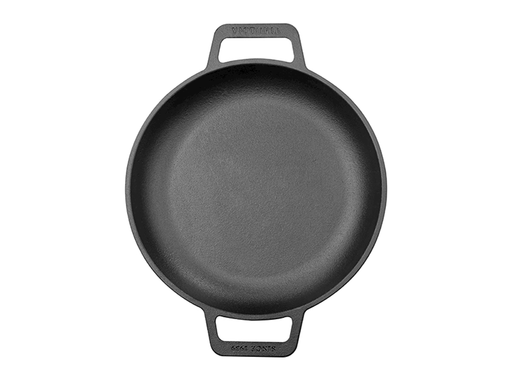 Pan with two handles, Ø25 cm, Victoria, cast iron