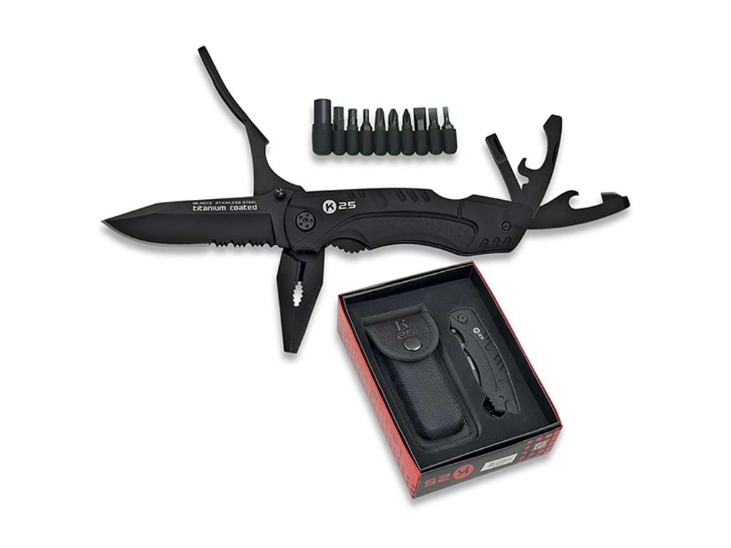 Pocket Knife K25 Black 8 cm blade