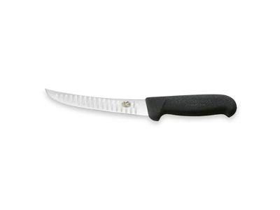 Deboner, 15 cm, Victorinox Fibrox, black, with air cut, with curve