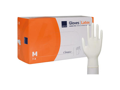 Disposable glove latex white M 100 pcs