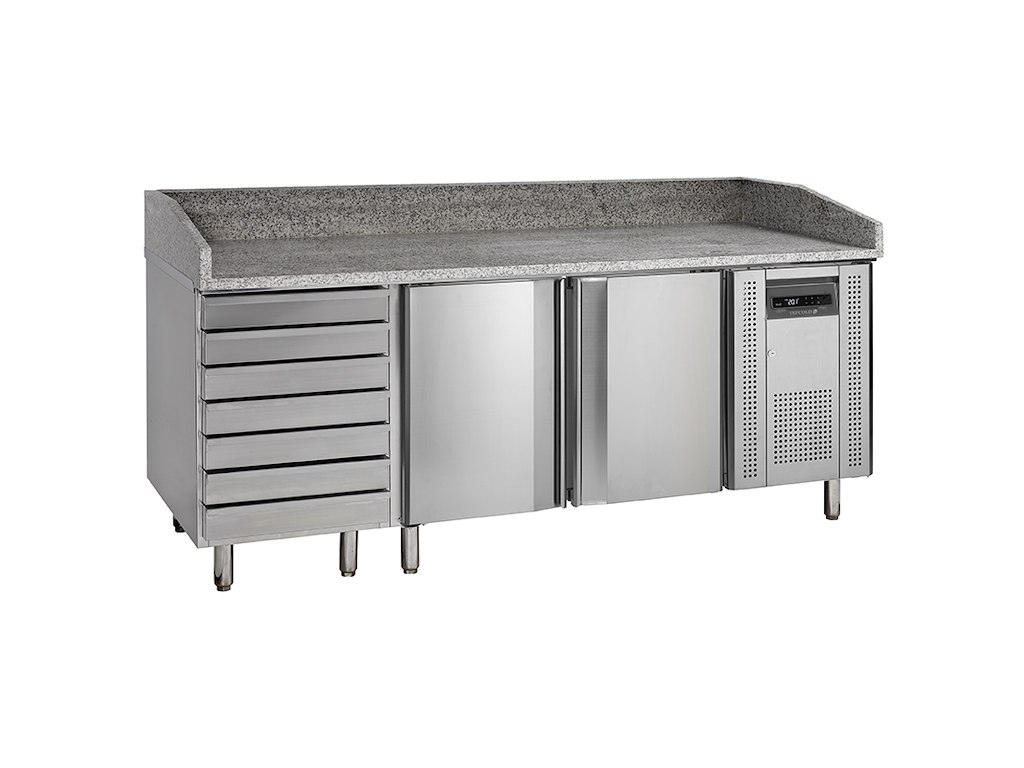 Pizza table 2 doors 7 drawers t/dough w/back