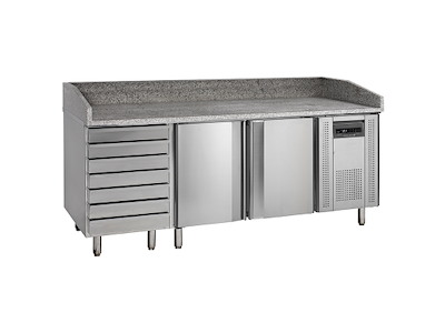 Pizza table 2 doors 7 drawers t/dough w/back