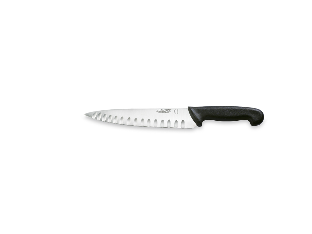 Carving knife, 21 cm, Granton, Black, with air blade